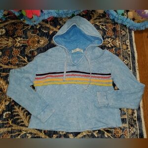 Vintage Havana Blue Terry Cloth Hoodie